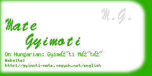 mate gyimoti business card